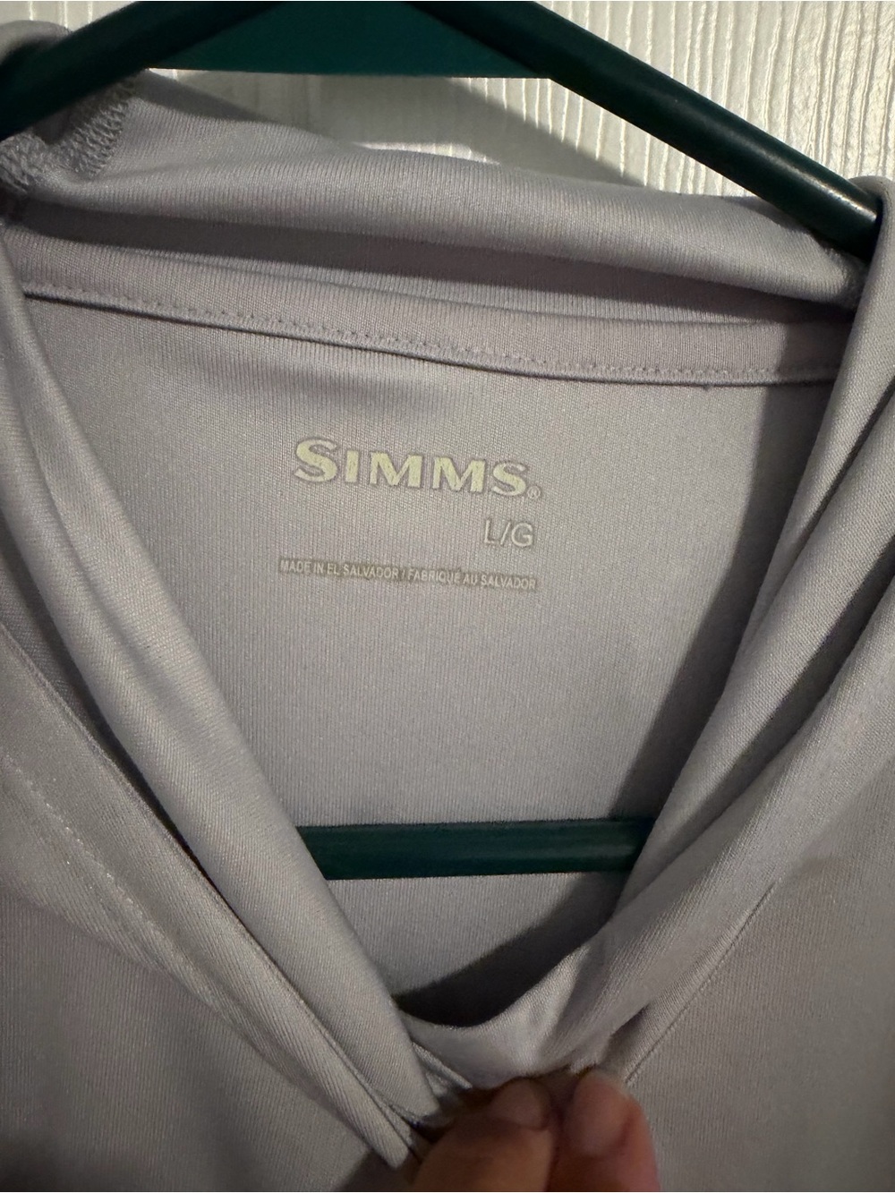 Simms Light Gray Hooded Performance Long-Sleeve Shirt - Picture 4 of 5